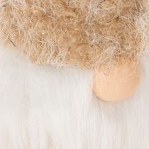 Artikel Deko Wichtelfiguren Holz Textil 17 cm Beige Weiß Braun 6er-Set Innenbereich