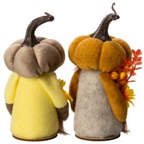 Artikel Herbstfigur Kürbiswichtel 16 cm Stoff Orange und Braun 2er-Set