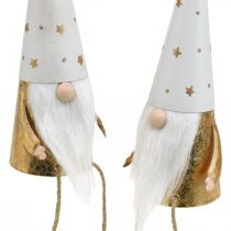 Artikel Wichtel Weihnachten Deko-Figur Weiß, Gold Ø6,5cm H22cm 2St