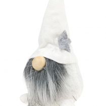 Artikel Weihnachtswichtel mit Bart Weiß, Grau 12cm 4 St