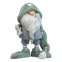 Wichtel Weihnachtswichtel Dekofigur Grau Grün 10,5×7×14cm