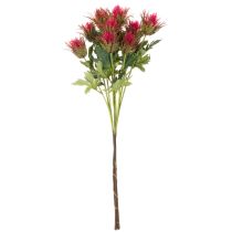 Artikel Künstlicher Distelzweig aus Kunststoff rot 67cm 3Blüten für Innenbereich