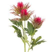 Artikel Künstlicher Distelzweig aus Kunststoff rot 67cm 3Blüten für Innenbereich