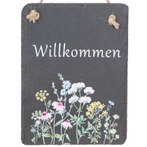 Artikel Willkommensschild Schieferplatte 20x15cm Hängedeko Set 2St
