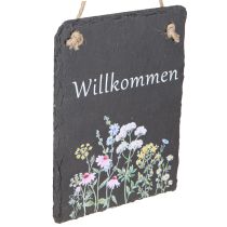 Artikel Willkommensschild Schieferplatte 20x15cm Hängedeko Set 2St