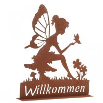 Willkommensschild Rost Frühlingsdeko Edelrost Deko 30cm