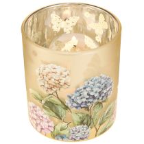 Artikel Deko-Windlicht mit Blütendesign aus Glas, goldverspiegelt, 8 cm hoch, 4er-Set
