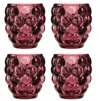 Artikel Windlicht "Berry" Glas Teelichthalter 4er Set Ø9cm H9,5cm - Zauberhafte Beleuchtung