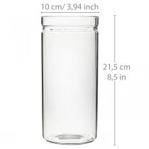 Blumenvase, Glaszylinder, Glasvase rund Ø10cm H21,5cm