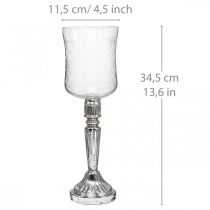 Artikel Windlicht Glas Kerzenglas Antik Optik Klar, Silber Ø11,5cm H34,5cm