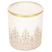 Artikel Windlicht Glas Teelichthalter Blumenmuster Ø8cm H9cm 2St