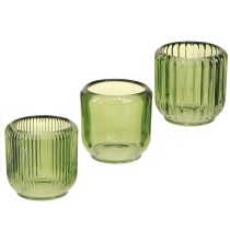 Artikel Windlicht Teelichthalter Glas Grün 8cm 6er-Set Vintage Look