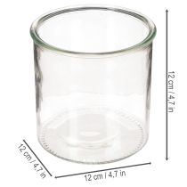 Artikel Rundes Windlichtglas 12 cm, klares Glas, Set mit 2 Stück, vielseitig einsetzbar