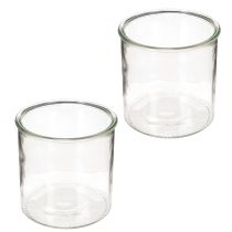 Artikel Rundes Windlichtglas 12 cm, klares Glas, Set mit 2 Stück, vielseitig einsetzbar