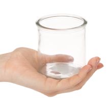 Artikel Glaswindlicht rund klares Glas Teelichthalter 8cm 3er-Set