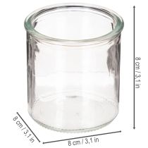 Artikel Glaswindlicht rund klares Glas Teelichthalter 8cm 3er-Set
