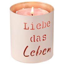 Artikel Windlicht Liebe das Leben Beige Gold Ø13/10,5/9cm 3er-Set romantische Dekoration