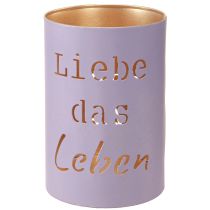 Artikel Elegante Windlichter Grau Gold „Liebe das Leben“ 3er-Set - Floristik21