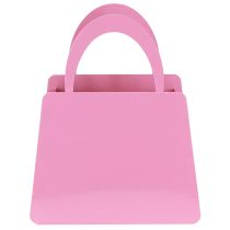 Artikel Romantisches Windlicht Metall Tasche Rosa mit Herz H26cm für Floristen