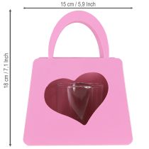 Artikel Windlicht Metall Glaseinsatz Rosa Tasche Deko 18cm 2er Set