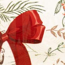 Artikel Windlicht Glas 15cm mit roter Schleife und Winterzweigen