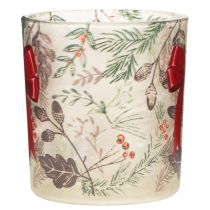Artikel Windlicht Glas 8cm mit Weihnachtsmotiv Rot-Grün 2er-Set für Innenräume