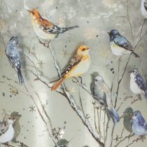 Artikel Kerzenglas aus Glas mit Vogelmotiv und glänzender Innenseite, 12 cm, für Innenbereiche
