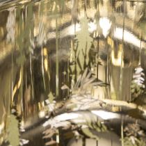 Artikel Windlicht Glas Grün mit Tannenzapfen und Schneeflockenmotiv 15cm