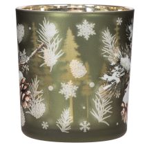 Artikel Glas-Windlicht mit Tannenzweig-Motiv 8cm Gold-Innenseite 2er-Set