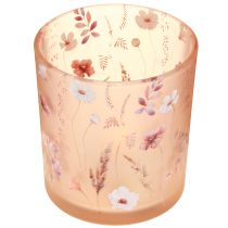 Artikel Romantisches Windlicht 8cm aus Glas mit floralem Design für stimmungsvolle Dekoration