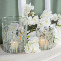 Artikel Glas-Windlicht mit Schmetterlings- und Blumenmotiv für stilvolle Dekoration 12,5cm 4er-Set