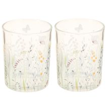 Artikel Deko Windlicht Glas Schmetterlingsmotiv 18cm, 2er Set - Elegante Wohnaccessoires