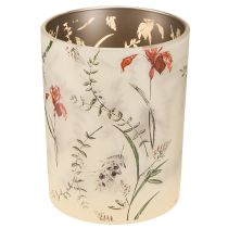 Artikel Glas-Windlicht im floralen Design 12,5 cm, 2er Set, beige