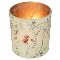 Artikel Deko Windlicht Glas Set mit floralem Muster 8 cm 4 Stück
