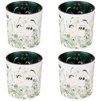 Artikel Deko Windlicht Glas 8cm mit Blätterdesign im 4er-Set – Stilvolle Wohnaccessoires