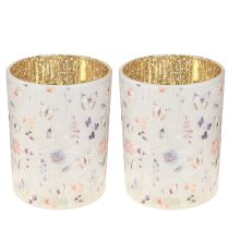 Artikel Windlicht Glas 12,5 cm mit Schmetterlingsdesign im 2er Set für stimmungsvolle Dekoration
