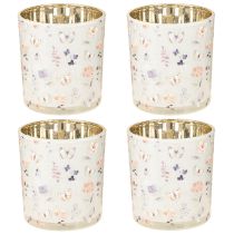 Artikel Deko Windlicht Glas mit Schmetterlingsmotiv, 8 cm, 4er-Set – Stilvolle Akzente für Zuhause oder Events