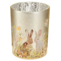 Artikel Deko Windlicht Glas mit Osterhasenmotiv 12,5cm 2er-Set für frühlingshafte Akzente