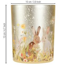 Artikel Deko Windlicht Glas mit Osterhasenmotiv 12,5cm 2er-Set für frühlingshafte Akzente