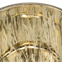 Artikel Glas Windlicht mit Gräsermotiv Blau Gold 12,5 cm 2er-Set für stimmungsvolle Deko