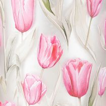 Artikel Windlicht Glas Tulpenmotiv 12,5cm Rosa Weiß, 2er-Set, Frühlingsdekoration