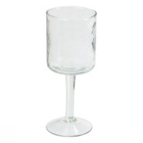 Windlicht Glas mit Fuß, Teelichthalter Glas rund Ø8cm H20cm