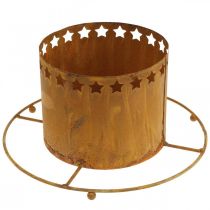 Windlicht mit Sternen, Advent, Kranzhalter aus Metall, Weihnachtsdeko Edelrost Ø25cm