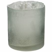 Artikel Glaswindlicht Grau gefrostet Ø8,5cm H9,5cm
