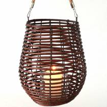 Artikel Deko-Windlicht, Kerzendeko mit Henkel, Windlicht im Korb Ø23cm H27cm