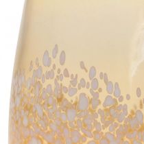Windlicht Glas Teelichthalter Glas Deko Braun Weiß Ø10cm