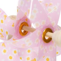 Artikel Gartenstecker Blumenwindmühlen, bunte Frühlingsdeko 28 cm aus Kunststoff im 12er-Set