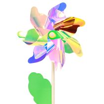 Artikel Dekoratives Windrad Blume mit Blatt, irisierende Farben Ø24cm, 2er-Set