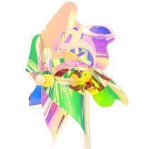 Artikel Dekoratives Windrad Blume mit Blatt, irisierende Farben Ø24cm, 2er-Set