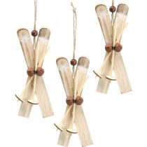 Winter Deko Ski Christbaumschmuck Ski Paar Holz H17cm 4St